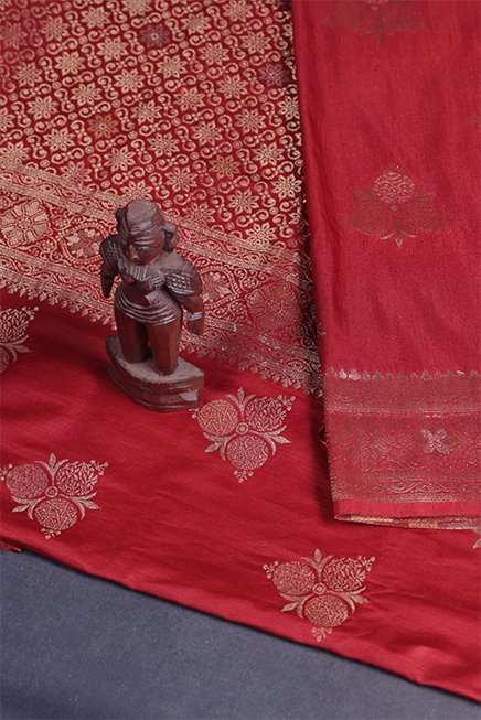 kumkum-red-banarasi-silk-saree